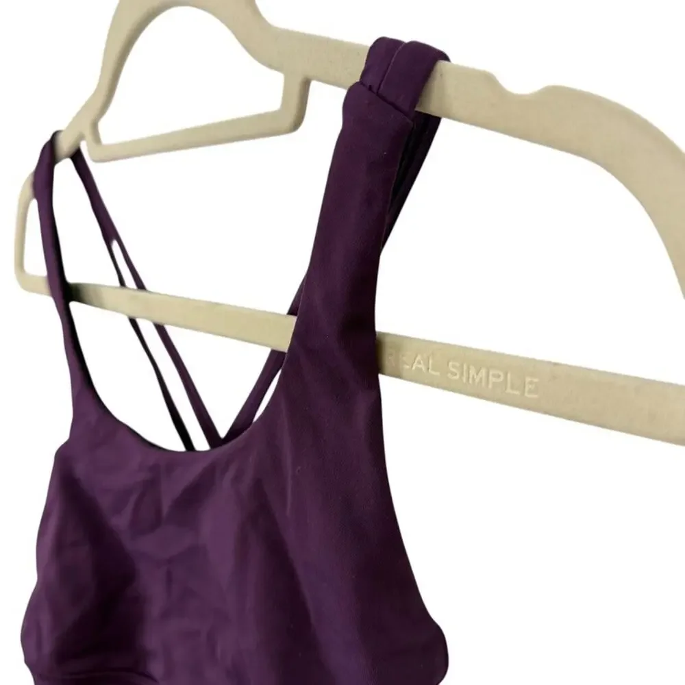 Lululemon Purple Sports Bra Womens Workout Gym Strappy Criss Cross Back Top sz 6